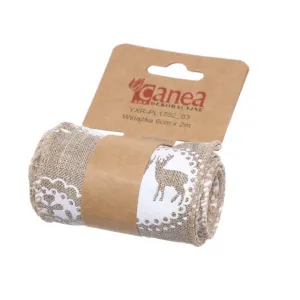 Wstążka dekoracyjna Canea 60mm x 2m, Naturalna w renifery